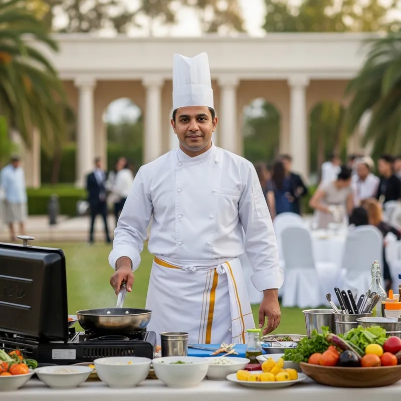 Middle Eastern Chef in Dhoti | Outdoor Catering