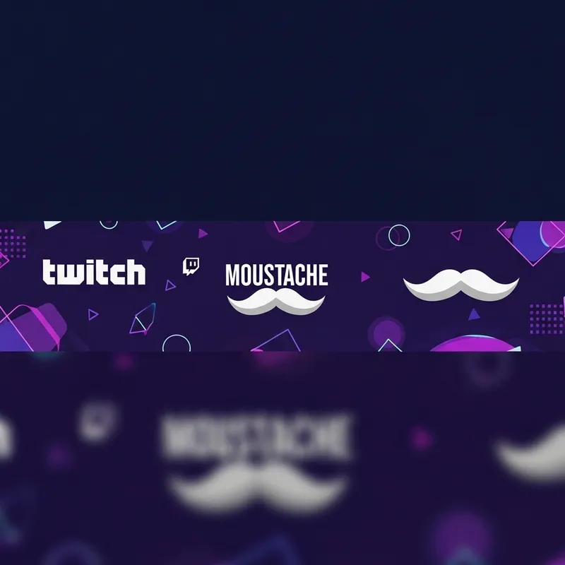 Modern Twitch Channel Banner Design with Moustache Modern Twitch Channel Banner Design with Moustache