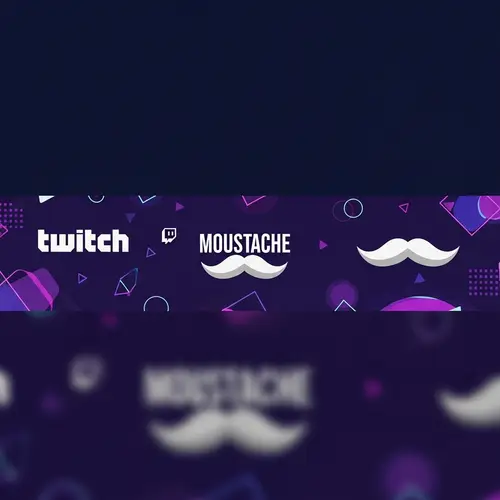 Modern Twitch Channel Banner Design with Moustache
