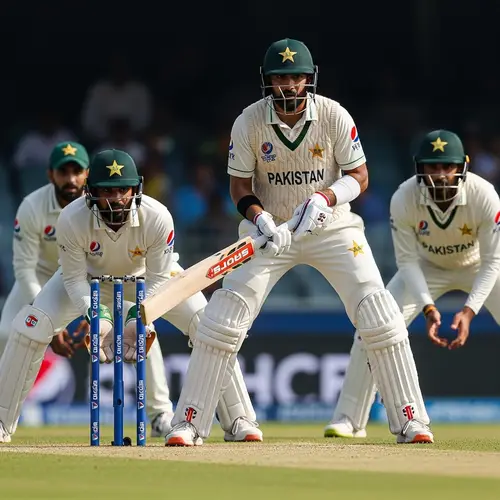 Intense Cricket Action: Pakistan Test Match Moments