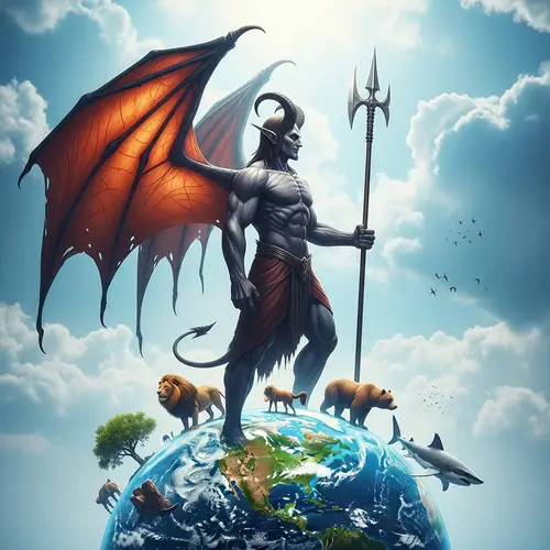 Dominant Demon with Spear: A Symbol of Power