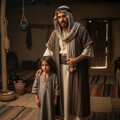 Middle-Eastern Father Teaching Child Life Lesson