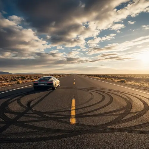 Solitary Car Journeying on Endless Road