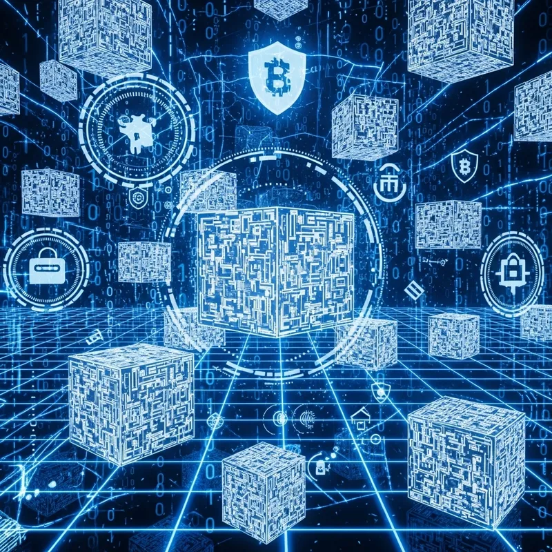 Futuristic Abstract Blockchain Data Blocks