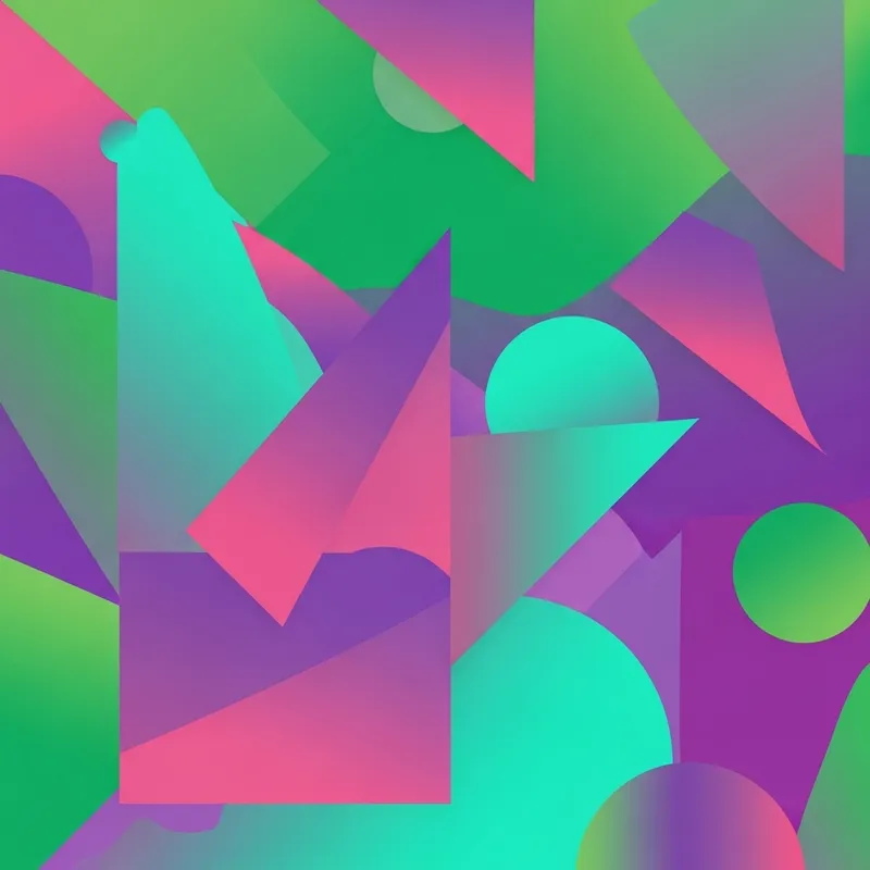 Colorful Geometric Design with Vibrant Green, Pink, Purple, & Turquoise