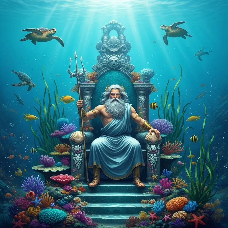 Thần Biển Poseidon trong Lâu Đài Dưới Nước