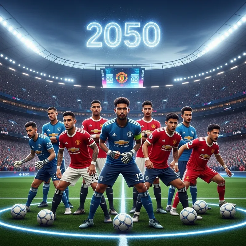 Futuristic Manchester United Team 2050 | Diverse Players on Advanced Pitch