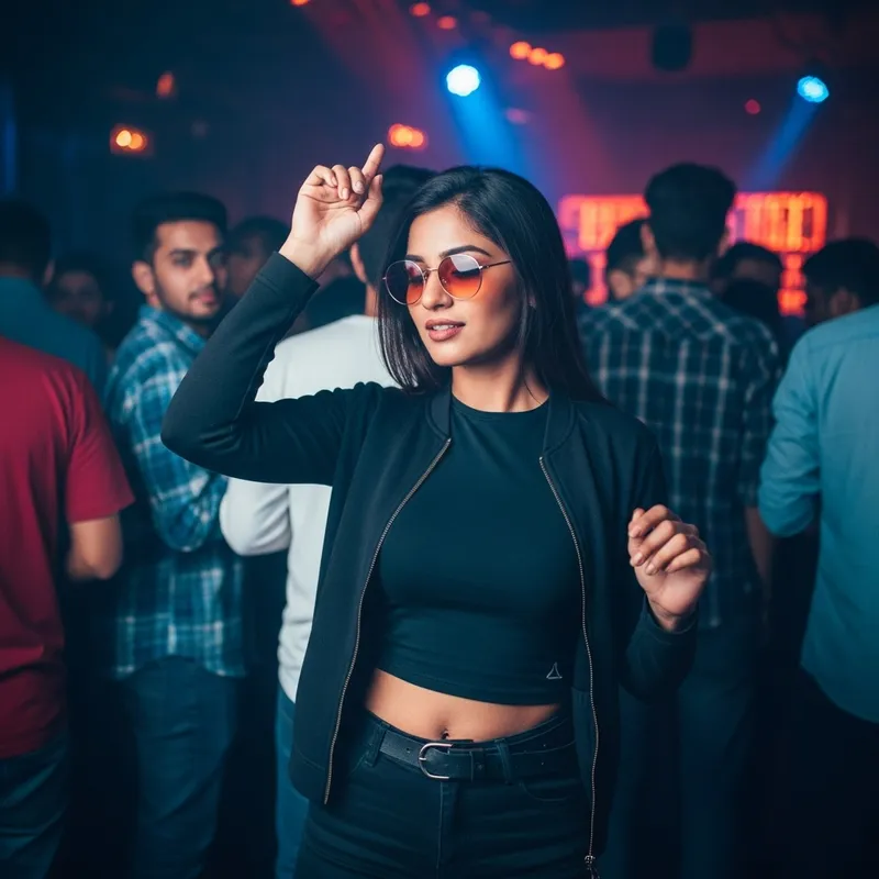 Young Rave Techno Girl Dancing in Underground Club Young Rave Techno Girl Dancing in Underground Club