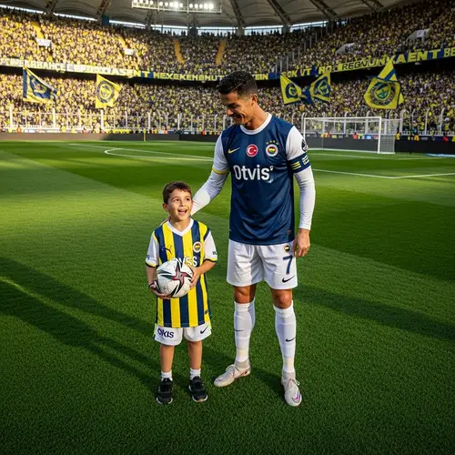 Turkish Club Football Player with Young Fan