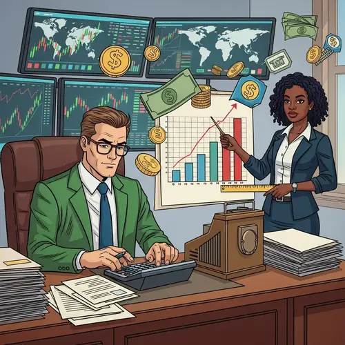 Finance Comic Book: Colorful Illustration of Finance Professionals