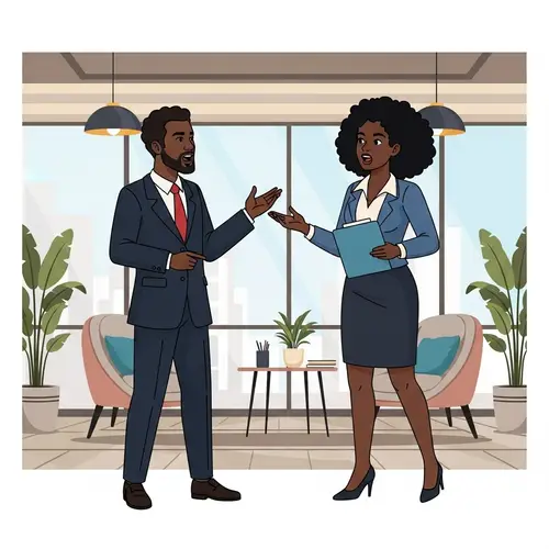 Professional Discussion: Office Scene with Diverse Individuals