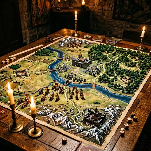 Epic Medieval Battle Map: Detailed Tabletop Scenario
