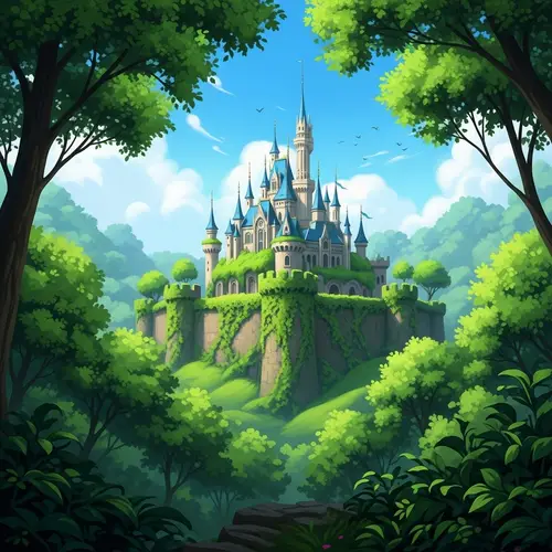 Enchanting Fairytale Castle in Verdant Forest