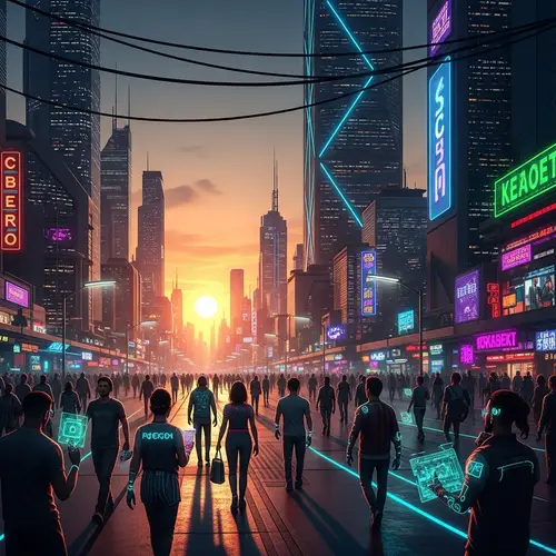 Futuristic Cityscape at Sunset | Cyberpunk Architecture