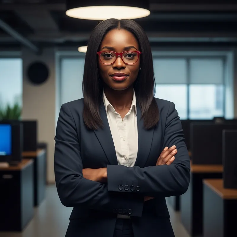 Empowering Black Businesswoman | Strength & Determination in Modern Office