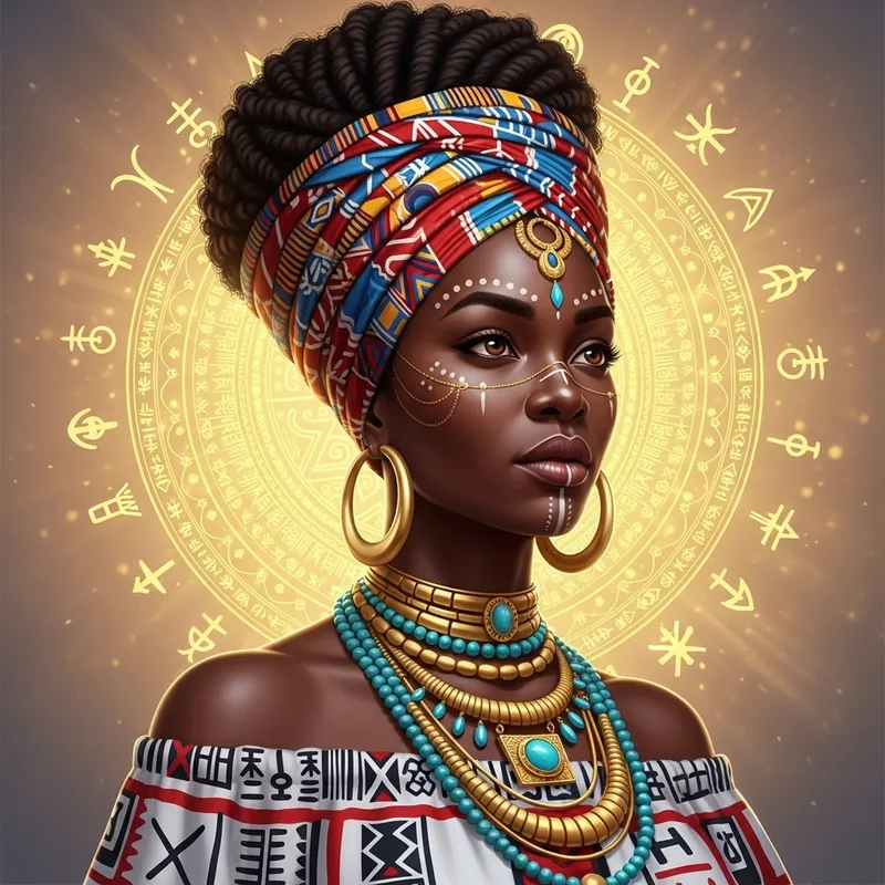 Majestic African Queen - Ethereal Fantasy Portrait