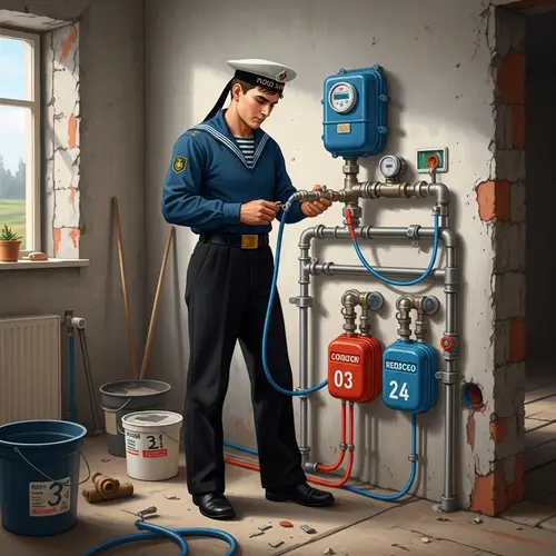 Vintage-Inspired Russian Sailor Builder Digital Painting