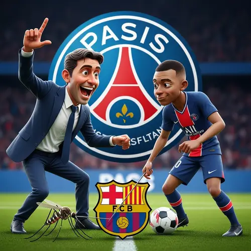 Vibrant PSG Animation with Coach and Player