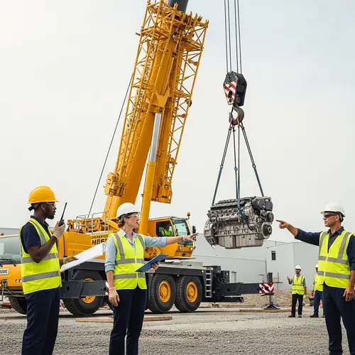 Realistic Illustration of Critical Lifting Operation with 200-tonne Mobile Crane