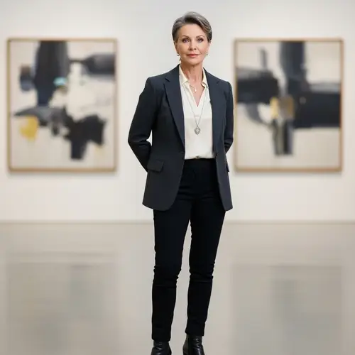 Elegant 80-Year-Old Woman with Athletic Physique and Fashion-Forward Style