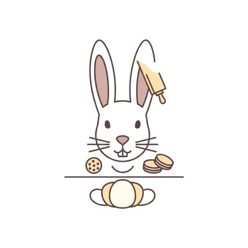 Minimalist Rabbit Pastry Icon Design Minimalist Rabbit Pastry Icon Design