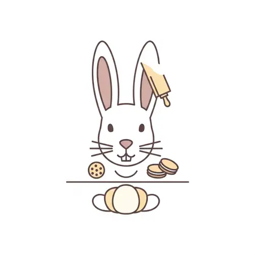 Minimalist Rabbit Pastry Icon Design