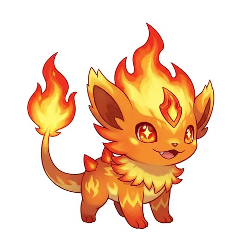 Vibrant Flame-inspired Pokemon | Fiery Creature Concept