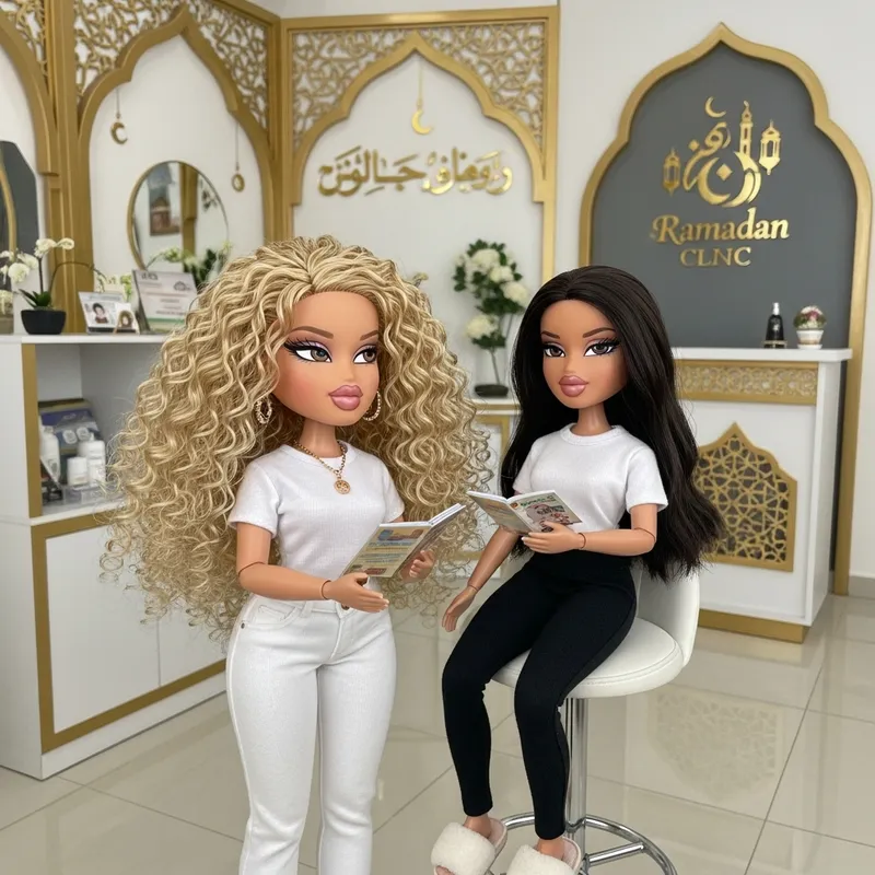 Detailed White Bratz Dolls in Ramadan Setting