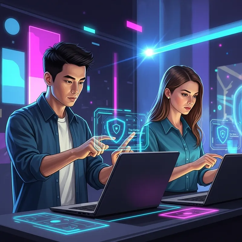 Futuristic Cybersecurity Concept Illustration