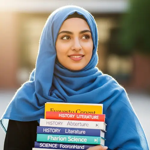 Middle Eastern Student with Hijab Carrying Books | XYZ Education