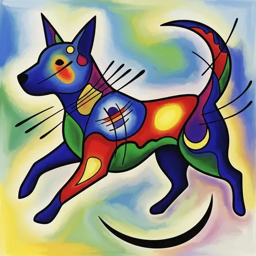 Abstract Dog Art: Colorful Canine Creations