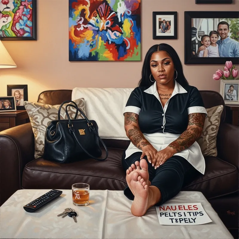 Tranquil 3D Scene: Strong African American Woman in Cozy Living Room