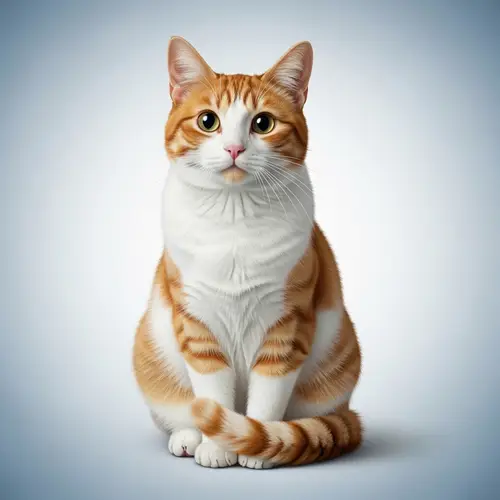 Adorable Orange and White Domestic Cat Portrait