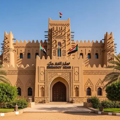 Majestic Sudanese Embassy: Traditional Mud Brick Architecture