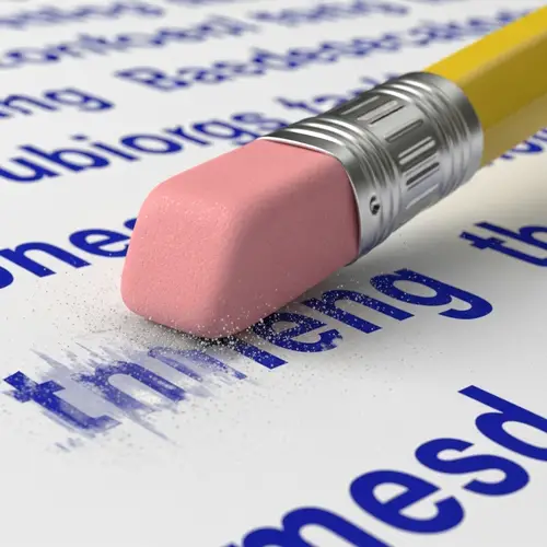 Vibrant 3D Animation of Pencil Eraser Erasing Writing