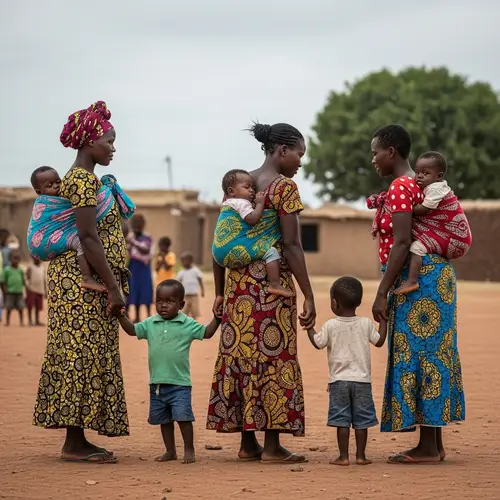 African Community Scene Filled with Warmth and Unity