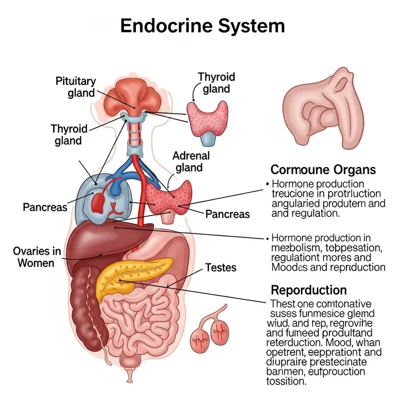 Endocrine System Schematic Diagram & Functions