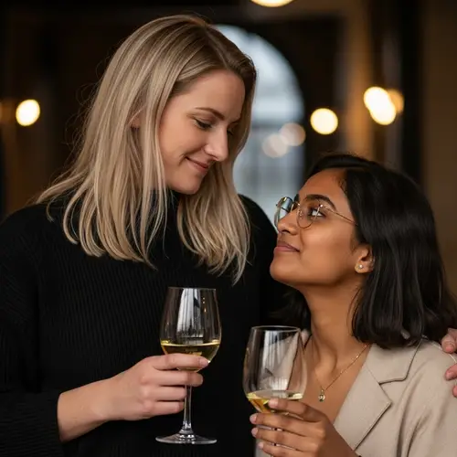 Romantic Date with Two Women - Interracial Love Story