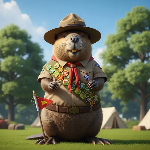 Young Beaver Scout Ready for Adventure