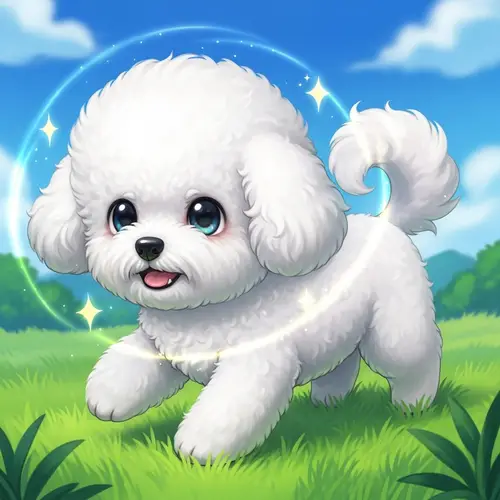 Cute Pokémon Bichon Frise Dog | Playful Fantasy Character