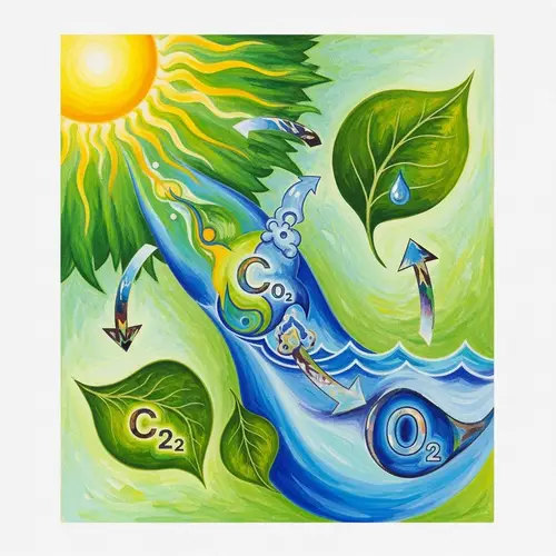 Mesmerizing Photosynthesis Artwork: Abstract Depiction of Sunlight and Transformation