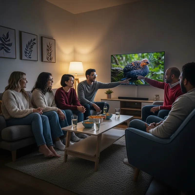 Evening Smart TV Viewing in Soft Lighting