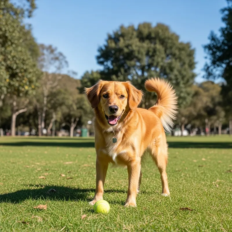 Friendly Medium-Sized Dog in Sunny Park | Healthy Pets