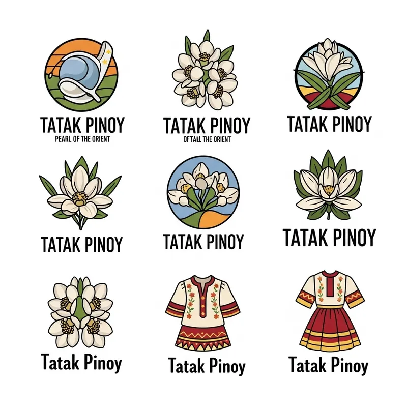 Diverse Tatak Pinoy Logos: Pearl of Orient, Sampaguita, Baro't Saya