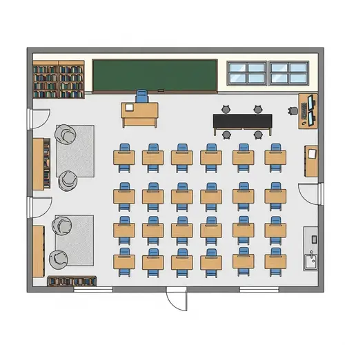 Standard Classroom Floor Plan with Labels
