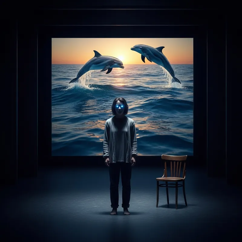 Solitary Figure Emitting Blue Glow | Journey to Self-Discovery