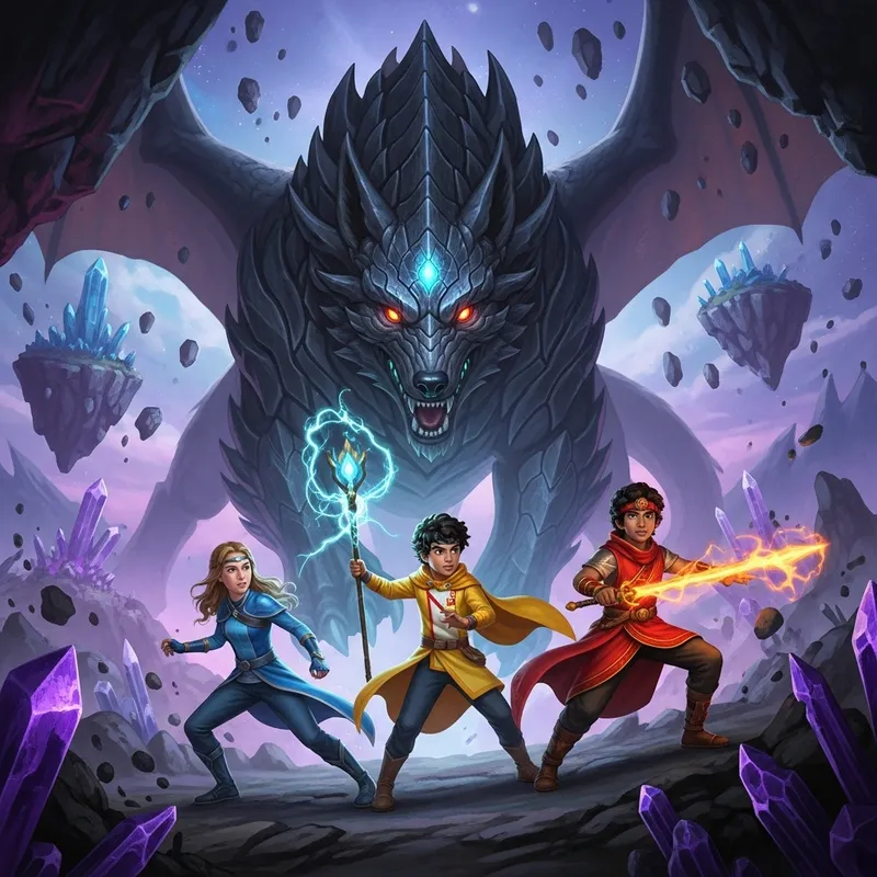 Fantasy Showdown: Demon Dog Targets Kids in Colorful Outfits