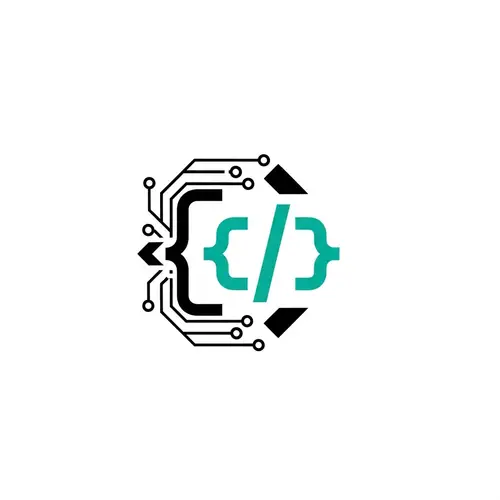 Black & Teal Coding Logo Design