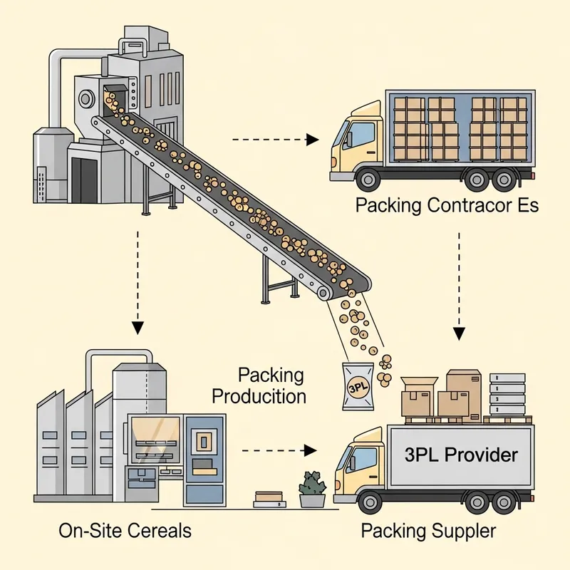 Cereal Supply Chain: Factory to Packing Contractor via 3PL Provider