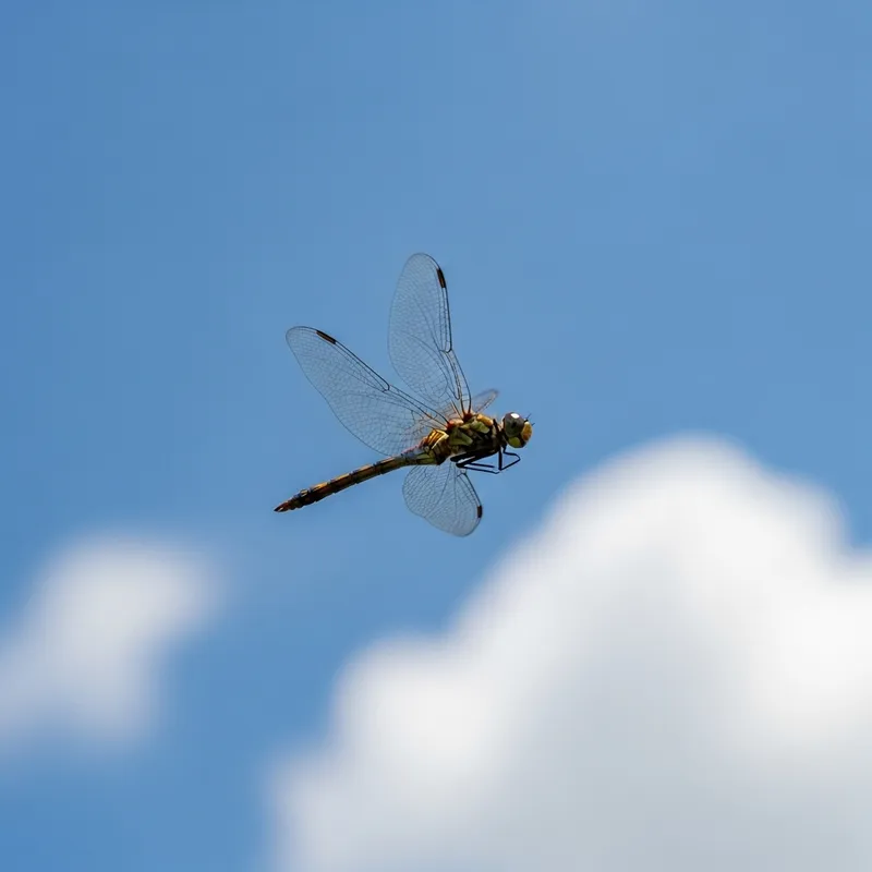 Beautiful Dragonfly in Flight - Tranquil Nature Scene Beautiful Dragonfly in Flight - Tranquil Nature Scene